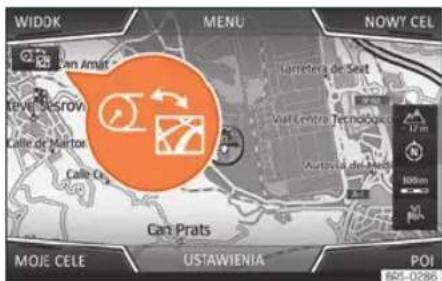 WIDOK MENU NOWY CEL 28 Cam Amat Leve Bucrovi Calle de Márton Calle Co. Cate Prats MOJE CELE USTAWIENIA POI 12 m Viat Centre Tecnolóscu: Autocia de Achaty 800m 800m BIS-0286