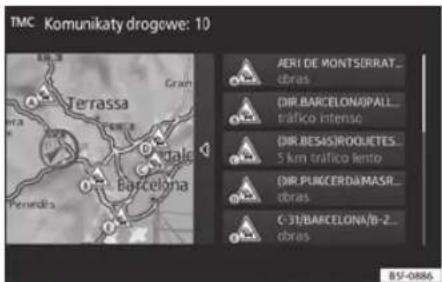 TMC Komunikaty drogewe: 10 AERI DE MONTSERRAT_ obras (DIR.BARCELONA)PALL_ tráfico intense (DIR.BESAS)ROOJETES_ 5 km cráfico lento (DIR.PURCERDA)MASR_ obras (-31)BARCELONA/B-2_ obras BSF-0886
