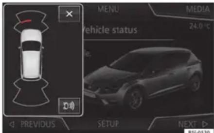 MENU MEDIA 24.0 °C vehicle status e. PREVIDUS SÉTUP NEXT BSF-0530