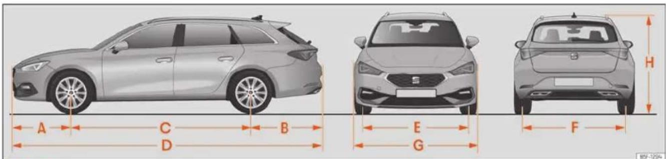 SEAT Leon ST (2023) - Wymiary. - 2