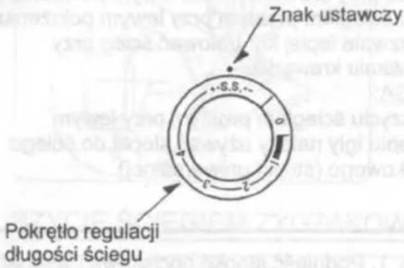 Znak ustawczy S.S. Pokrętło regulacji długości ściegu