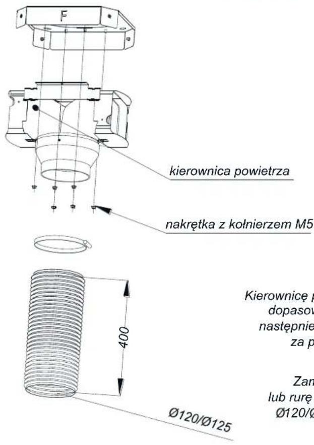 MAAN Elba 31 - Rys.11 Mocowanie okapu do sufitu. Montaż wylotu. - 2