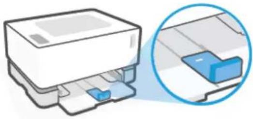 HP Neverstop Laser 1000w - Ustawienie prowadnicy długości papieru - 1