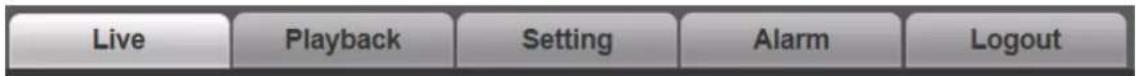Live Playback Setting Alarm Logout