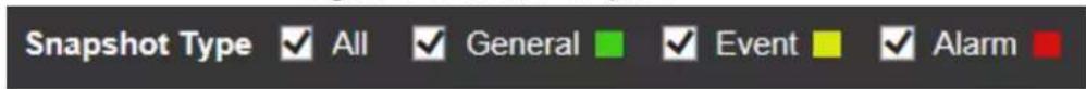 Snapshot Type ✓ All ✓ General ✓ Event ✓ Alarm