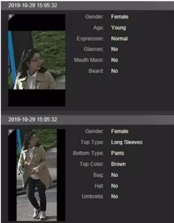 2019-10-29 15:05:32 Gender: Female Age: Young Expression: Normal Glasses: No Mouth Mask: No Beard: No 2019-10-29 15:05:32 Gender: Female Top Type: Long Sleeves Bottom Type: Pants Top Color: Brown Bag: No Hat: No Umbrella: No