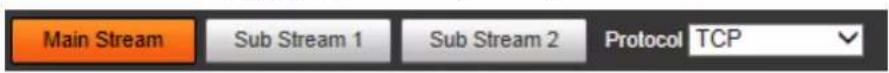 Main Stream Sub Stream 1 Sub Stream 2 Protocol TCP
