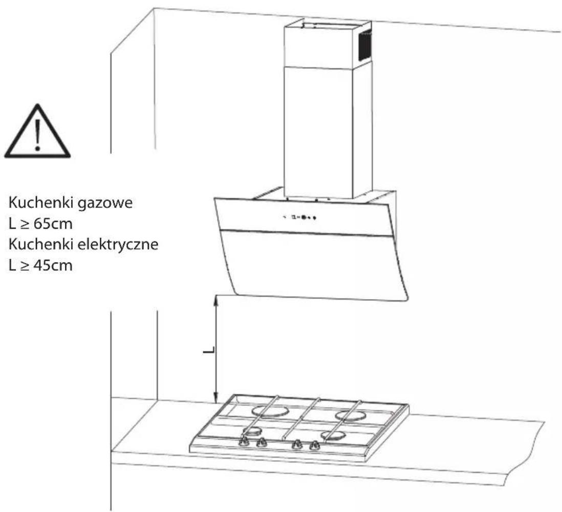 Götze & Jensen VH460KT - RYS.3 – SUGEROWANA ODLEGŁOŚĆ OD PŁYTY GRZEWCZEJ - 1