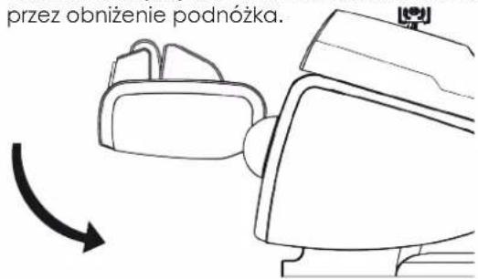 przez obniżenie podnóżka.