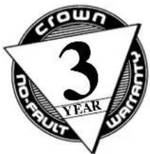crown NO-EAULT WARRANTY 3 YEAR