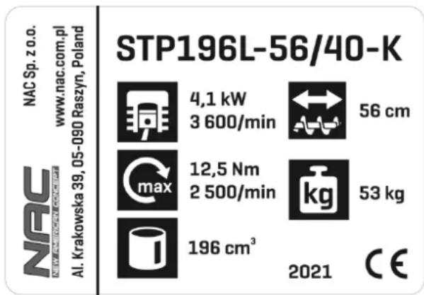 NAC STP196-56/40-K - Inne oznaczenia na maszynie - 1