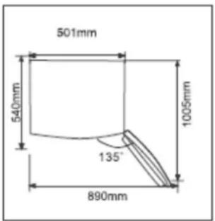 501mm 540mm 1005mm 135° 890mm