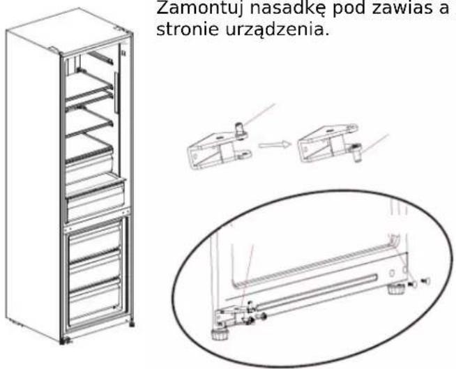 Zamontuj hasadkę pod zawlas a stronie urządzenia.