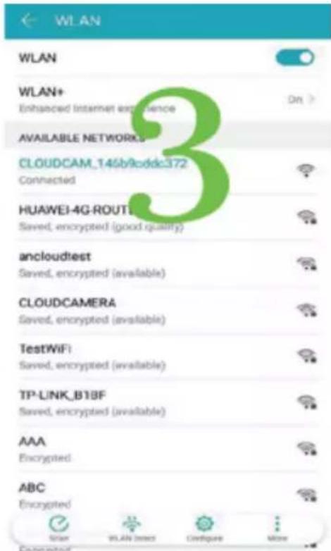WLAN WLAN+ Enhanced Internet experience On > AVAILABLE NETWORKS CLOUDCAM_145b90ddc372 Connected HUAWEI-4G-ROUTE Saved, encrypted (good quality) ancloudtest Saved, encrypted (available) CLOUDCAMERA Saved, encrypted (available) TestWiFi Saved, encrypted (available) TP-LINK_B1BF Saved, encrypted (available) AAA Encrypted. ABC Encrypted Solar WLAN video Configure More Endpoints