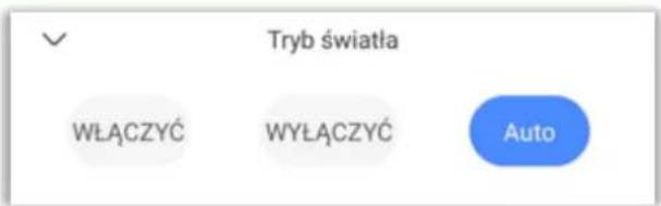 Tryb światła WŁĄCZYĆ WYŁĄCZYĆ Auto