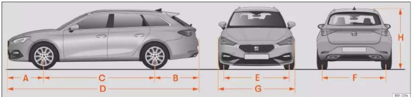 SEAT Leon ST (2024) - Wymiary. - 2