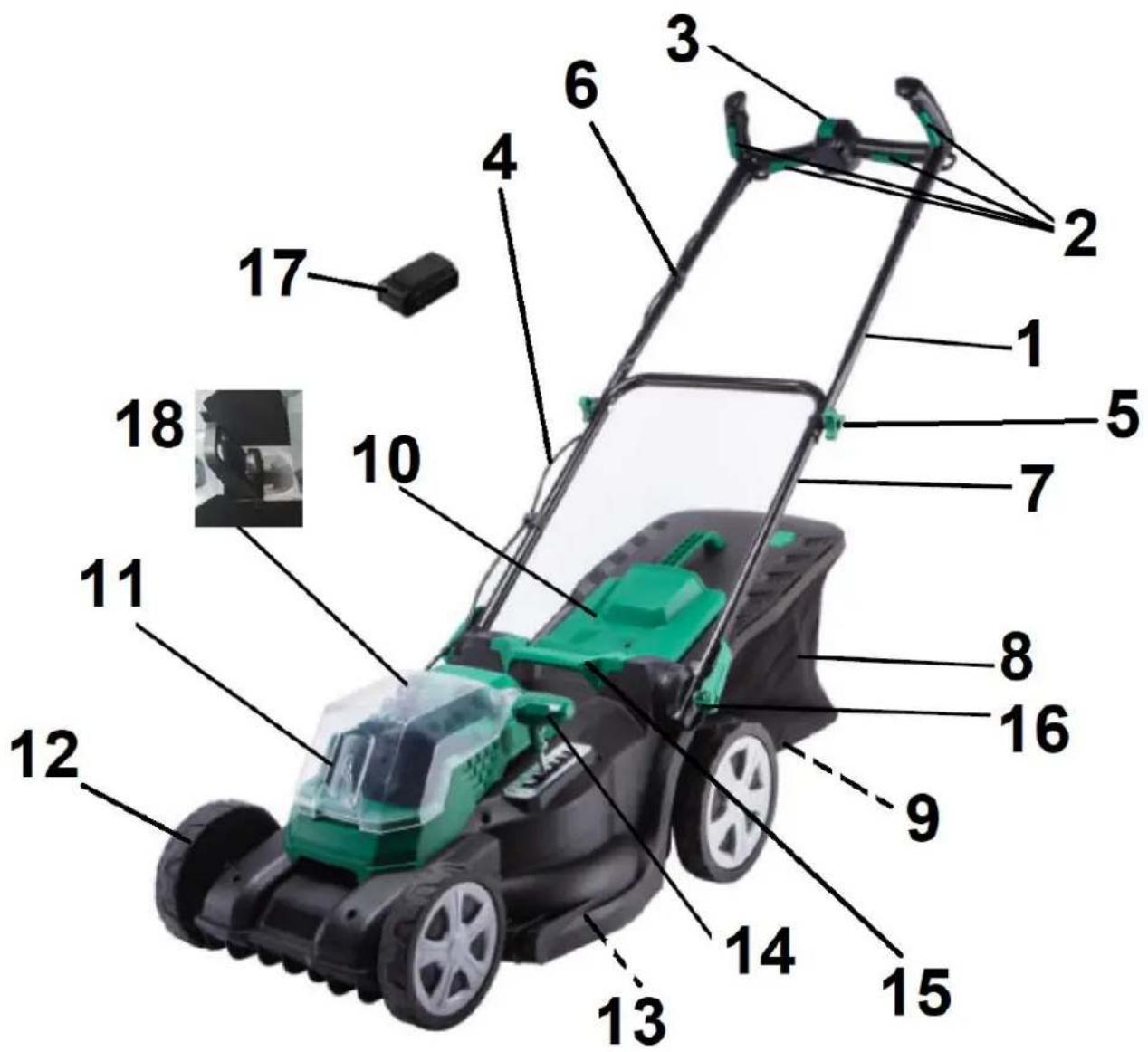4Garden AM4022 - Elementy urządzenia (budowa urządzenia) - 1