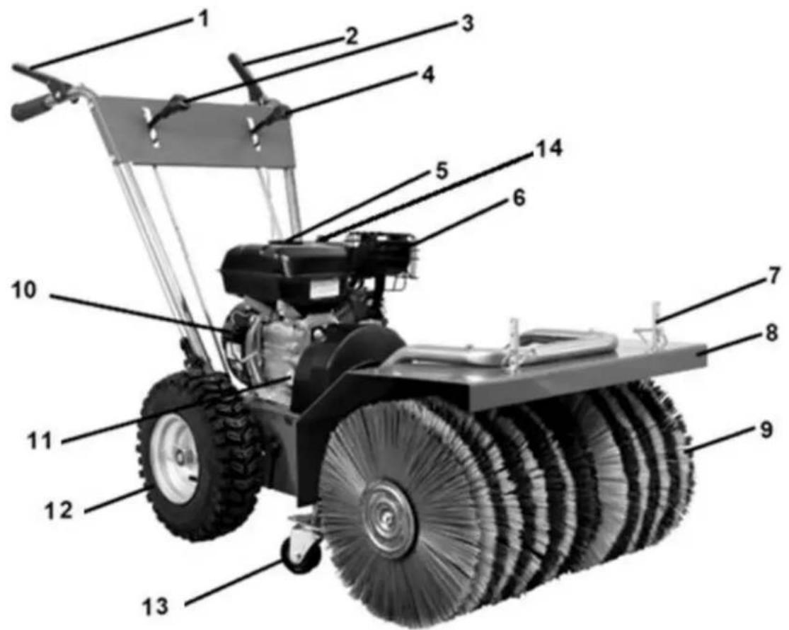 Lider WZ60L - Elementy urządzenia (budowa zamiatarki) - 1