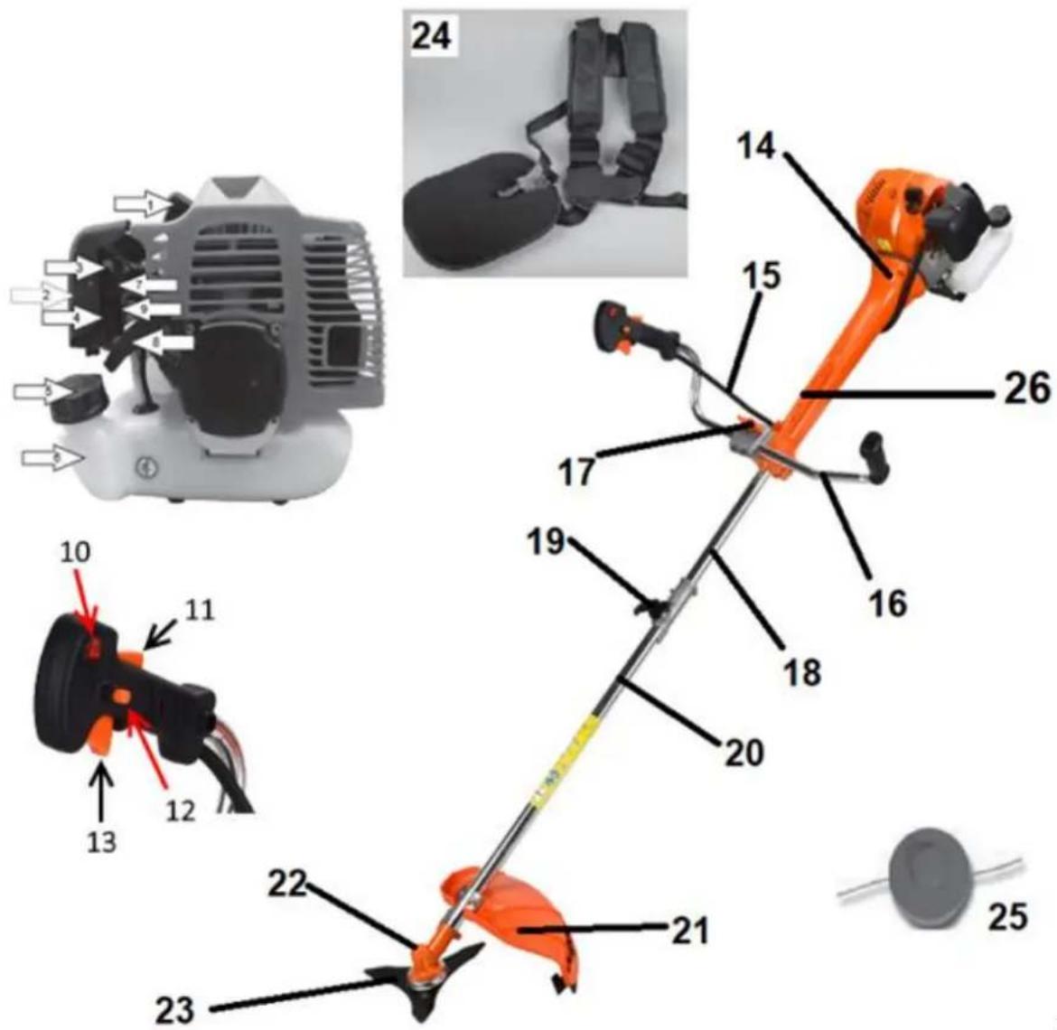 Handy TMK52AV - Elementy kosy spalinowej (budowa) - 1