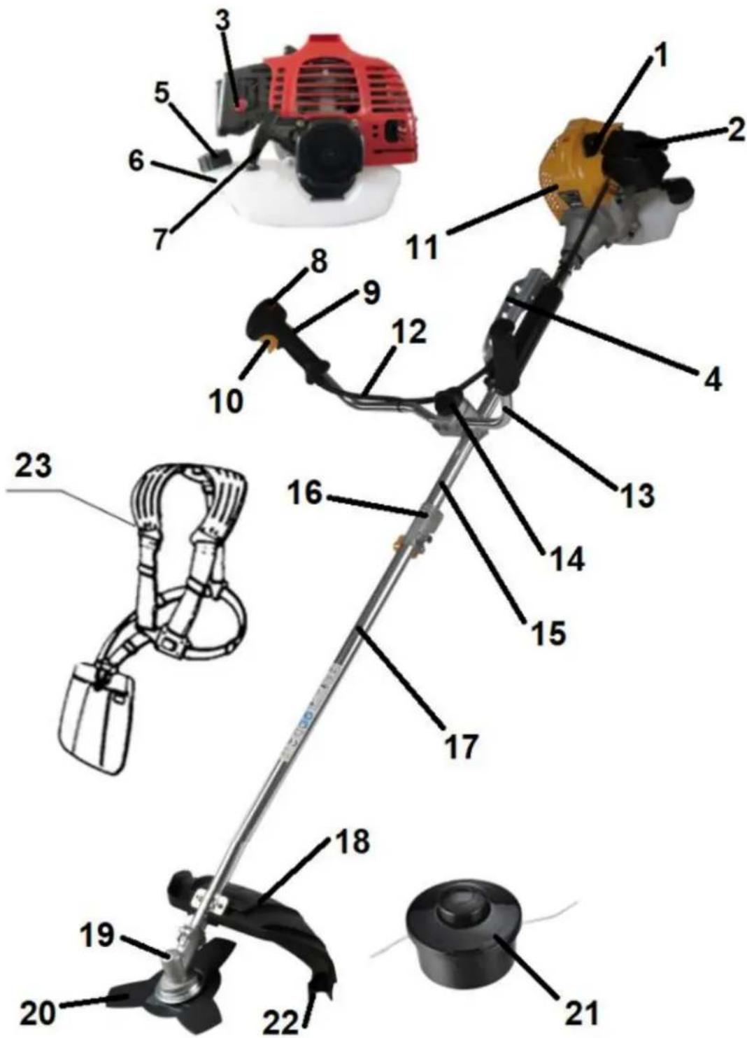 Handy VKT582 - Elementy kosy spalinowej (budowa) - 1