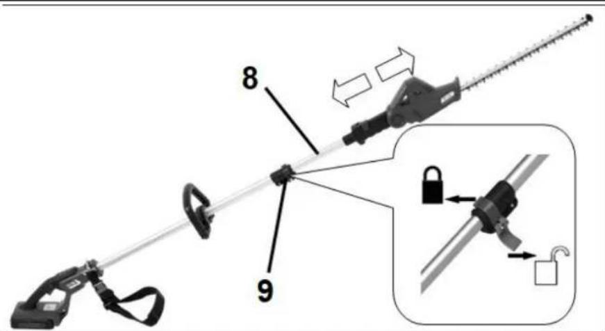 4Garden GY2272 - Ustawienie długości rury teleskopowej - 1