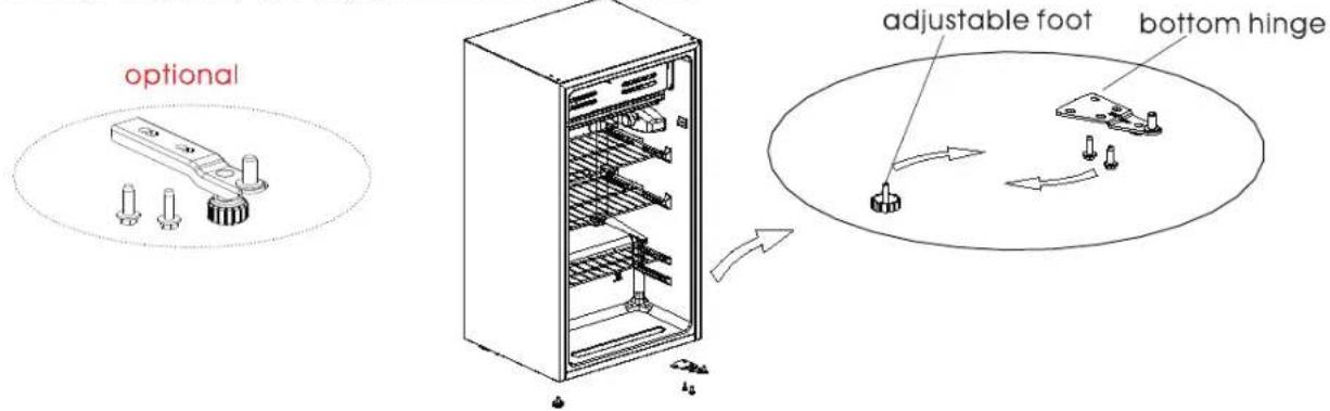 optional adjustable foot bottom hinge