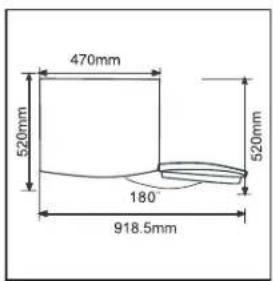 470mm 520mm 180° 918.5mm 520mm