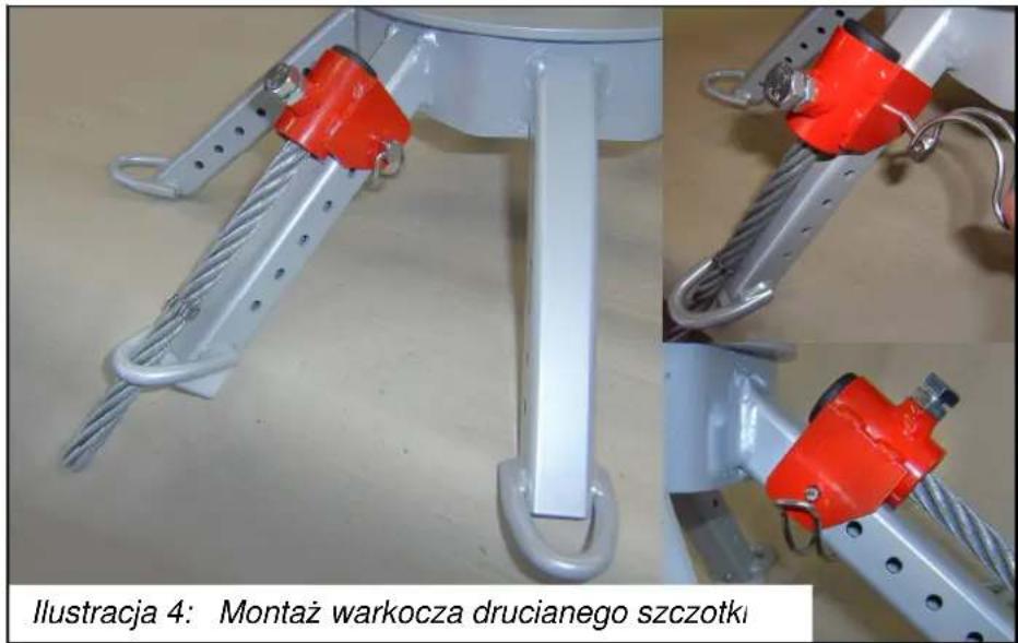 Ilustracja 4: Montaż warkocza drucianego szczotki