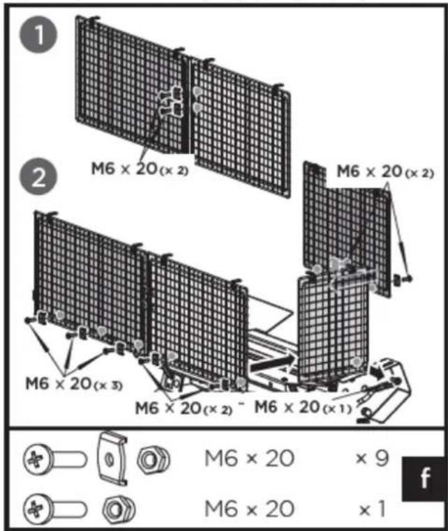 M6 × 20 (× 2) M6 × 20 (× 2) M6 × 20 (× 3) M6 × 20 (× 2) ~ M6 × 20 (× 1) M6 × 20 × 9 M6 × 20 × 1 f