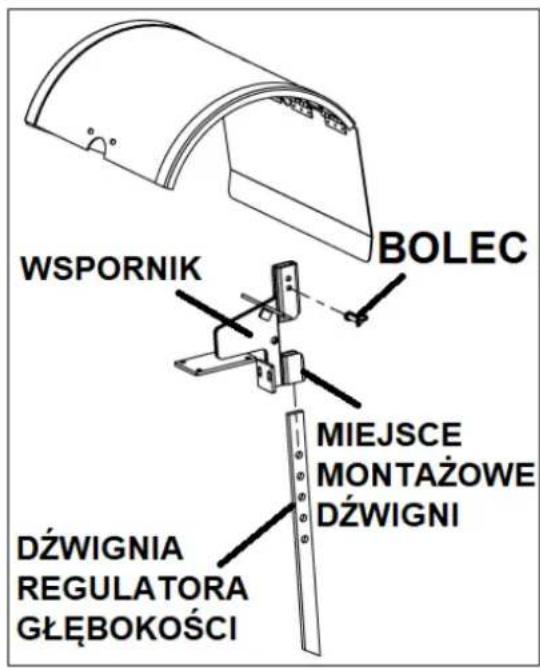 WSPORNIK BOLEC MIEJSCE MONTAŻOWE DŻWIGNI DŻWIGNIA REGULATORA GŁĘBOKOŚCI