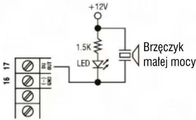 +12V 1.5K LED Brzęczyk małej mocy 16 17 (-) GND BU OUT