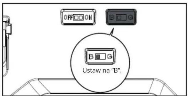 OFF ON B G B G Ustaw na "B". B G