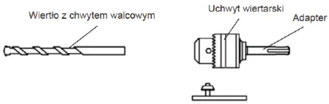 Wiertło z chwytem walcowym Uchwyt wiertarski Adapter