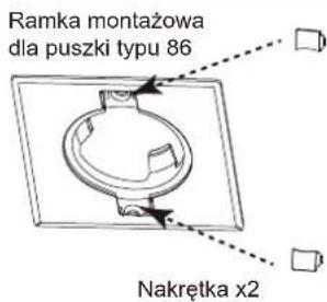 Ramka montażowa dla puszki typu 86 Nakrętka x2