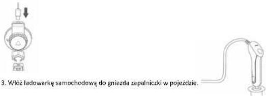 3. Włóż ładowarkę samochodową do gniazda zapalniczki w pojeździe.