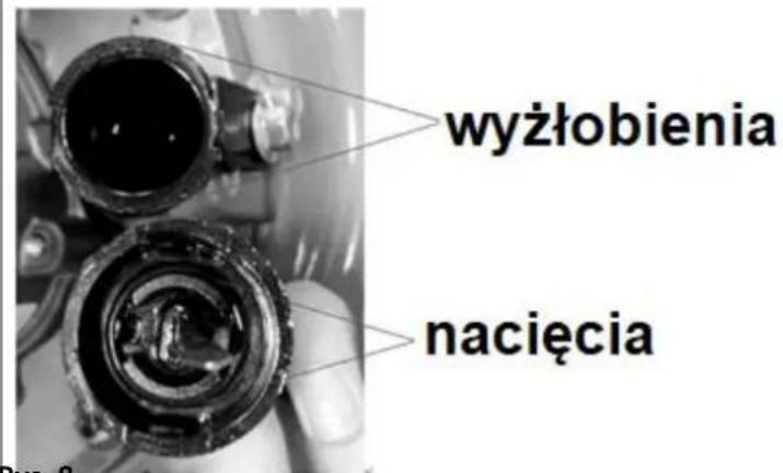 wyżlobienia nacięcia