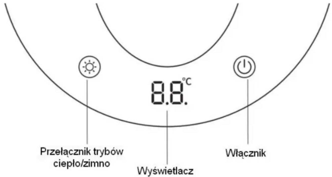 Przełącznik trybów ciepło/zimno 8.8°C Wyświetlacz Włącznik