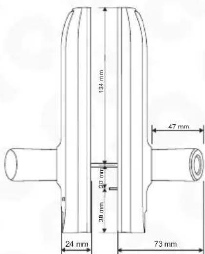 134 mm 20 mm 38 mm 24 mm 73 mm 47 mm