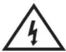 Warning symbol indicating a fault or hazard, featuring a lightning bolt inside a triangle