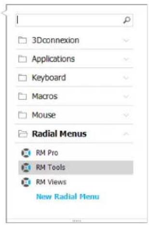3Dconnexion Applications Keyboard Macros Mouse Radial Menus RM Pro RM Tools RM Views New Radial Menu