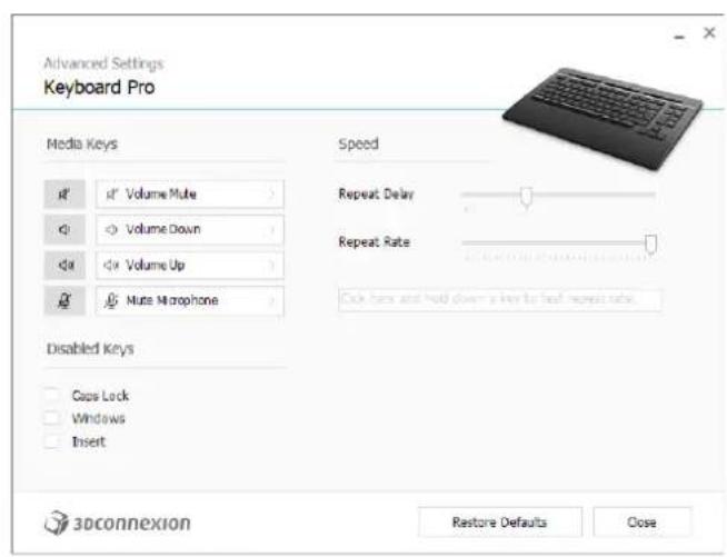 3Dconnexion Numpad Pro - Ustawienia zaawansowane (Advanced Settings) - 1
