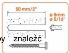 50 mm/2" 8mm 5/16" y znaležć