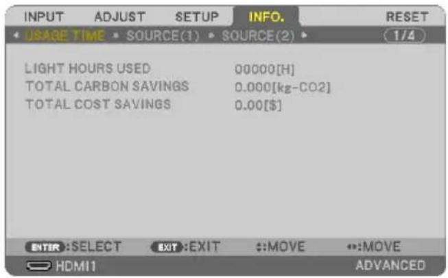 SHARP NP-P525WL - 4-6. Menu Descriptions &amp; Functions [INFO.] - 1