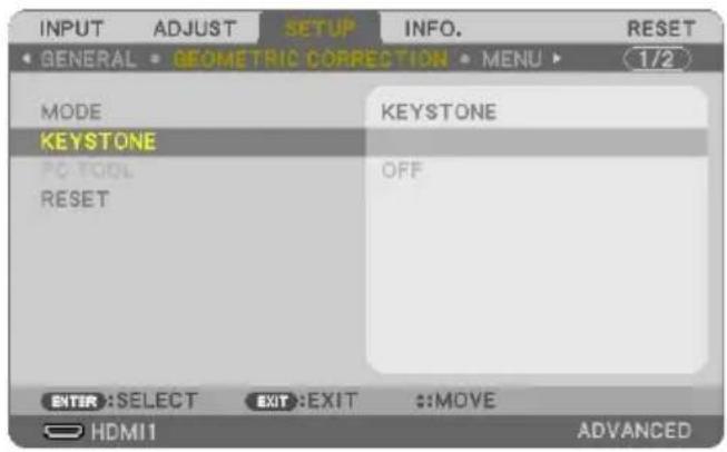 SHARP NP-P525WL - Press the ▼ button to align with the [KEY-STONE] and then press the ENTER button. - 3