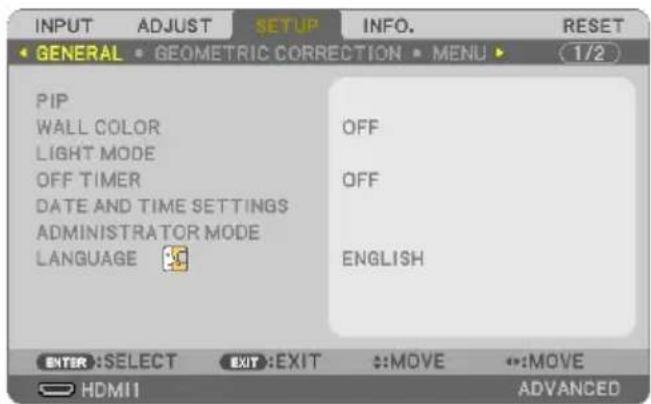 SHARP NP-P525WL - 4-5. Menu Descriptions &amp; Functions [SETUP] - 1