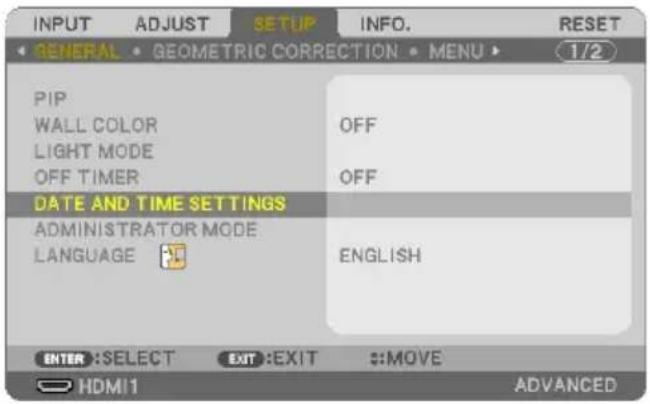 SHARP NP-P525WL - 9-10. Setting the date and time in the projector - 1