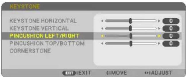 SHARP NP-P525WL - Press the ▼ or ▲ button to select [PINCUSHION LEFT/RIGHT] or [PINCUSHION TOP/BOTTOM]. - 1