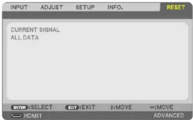 SHARP NP-P525WL - 4-7. Menu Descriptions &amp; Functions [RESET] - 1