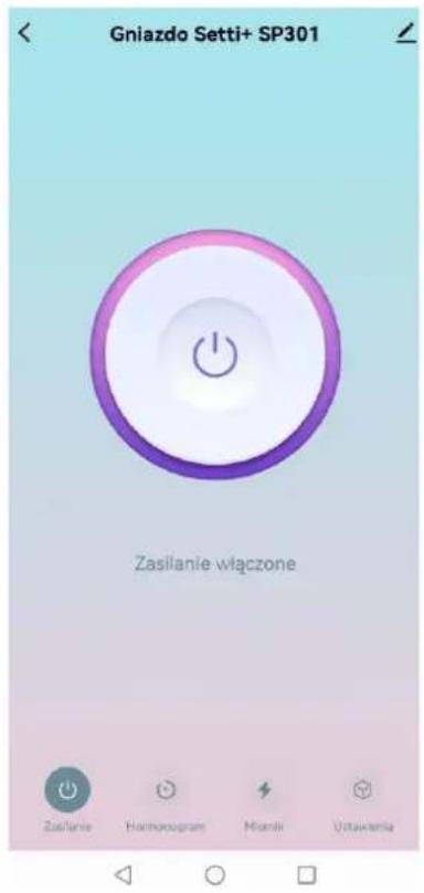 Gniazdo Setti+ SP301 Zasilanie włączone Zasilanie Hormonogram Misendi Ustukemia