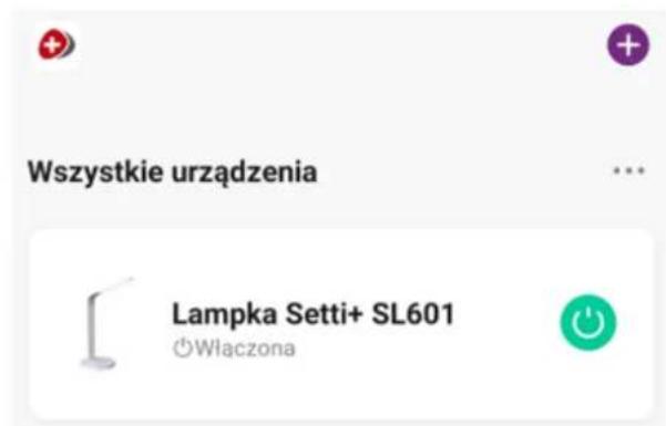 Wszystkie urządzenia Lampka Setti+ SL601 Włączona